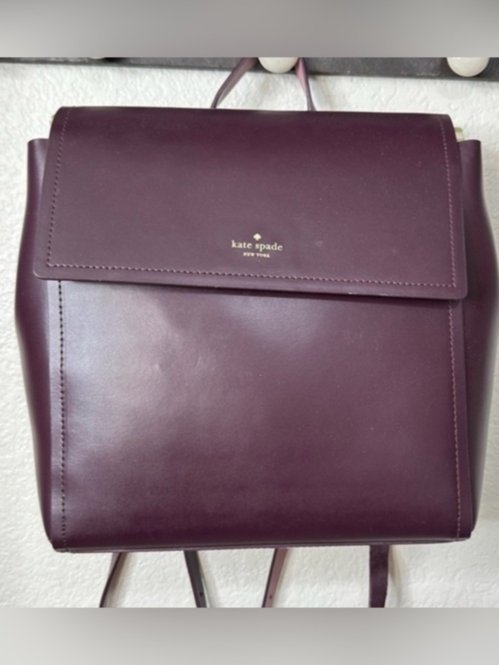 Kate Spade Leather Backpack Burgundy